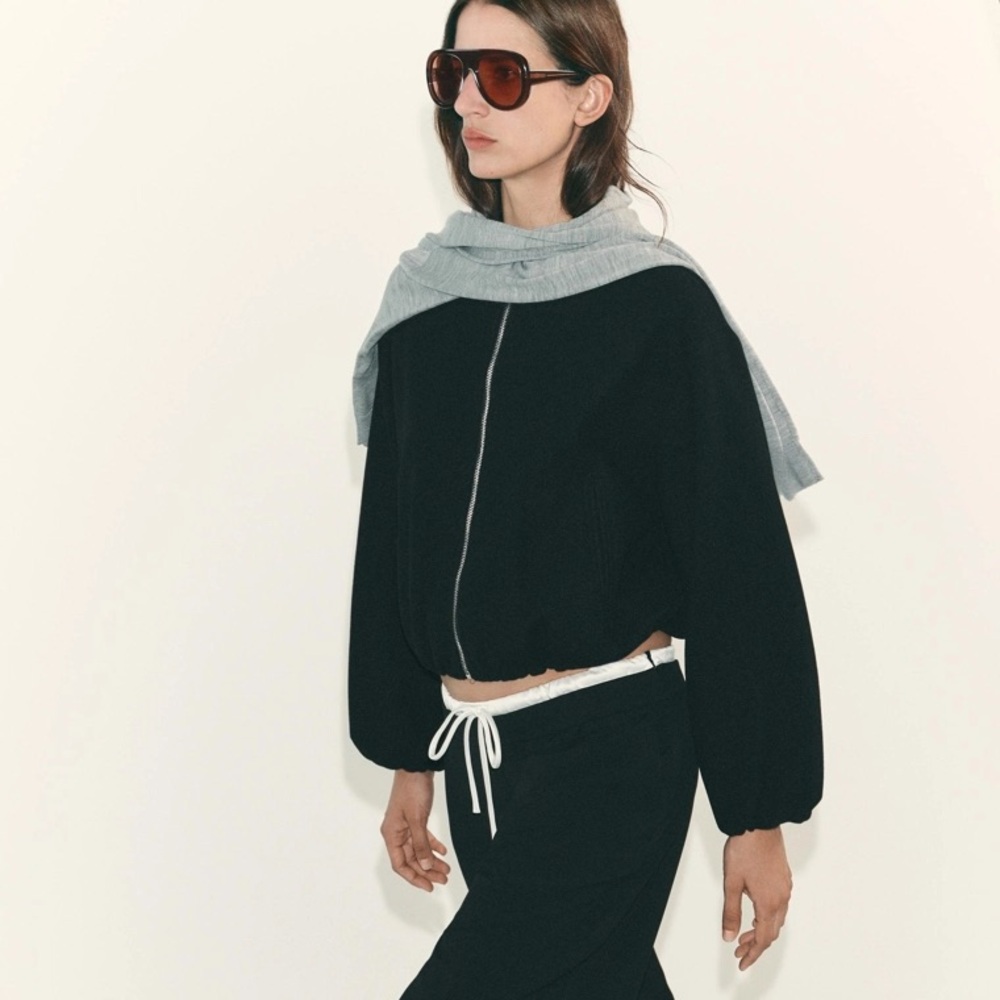 ZARA Soft Bomber Jacket, Black. M NWT